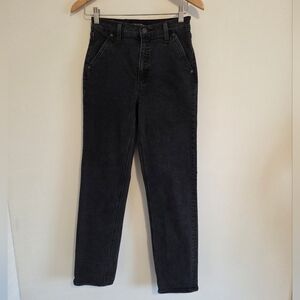 Denim Forum Black Arlo High Rise Straight Leg Trouser Jeans